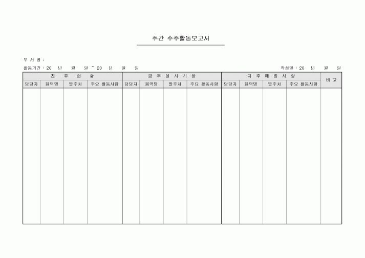 수주활동보고서(주간)
