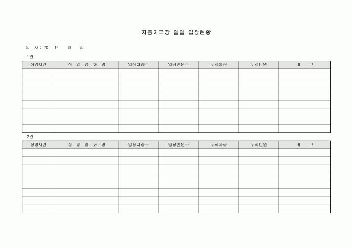 자동차극장 일일 입장현황