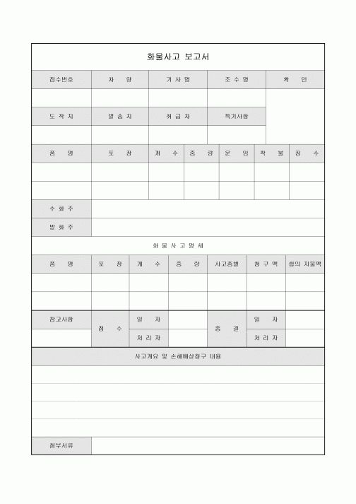 화물사고 보고서