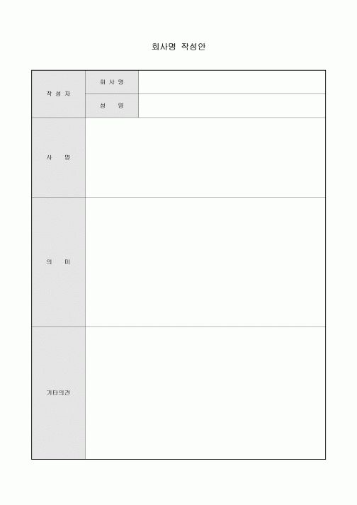 회사명 작성안