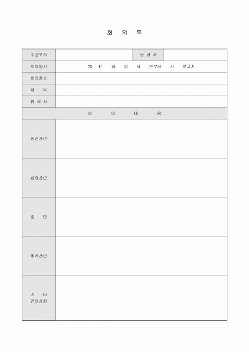 회의록(생산 제조 업체)