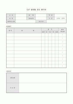 OJT 일대일 지도 평가표