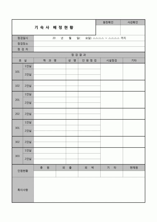 (운영) 기숙사 배정현황