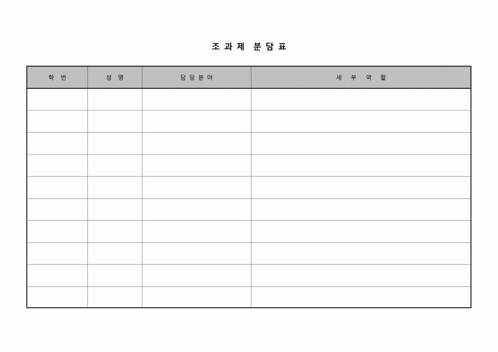 (학생) 조과제 분담표
