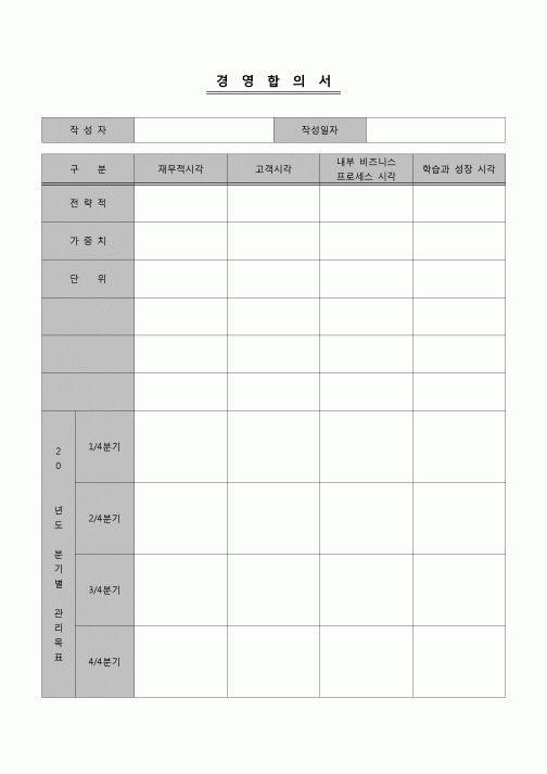 (경영)경영합의서