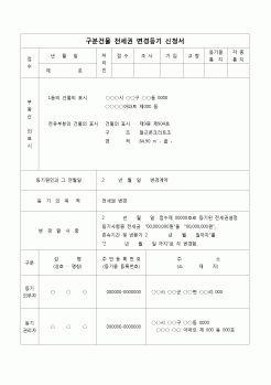 (등기)구분건물 전세권 변경등기 신청서(변경계약)