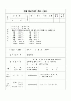 (등기)건물전세권 변경등기 신청서(존속기간의 변경)