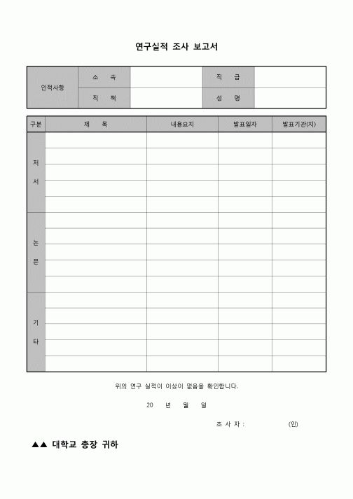 (운영) 연구실적 조사 보고서
