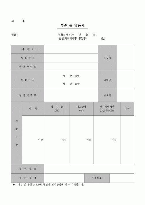 (기타)쇄석 납품서(부순돌)