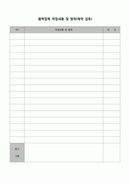 (감리업무)협력 업체 작업 내용 및 범위(계약 검토)