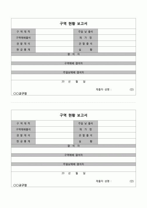 (종교)  구역현황 보고서(2부)