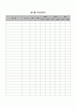 (폐기물관리법)폐기물 처리 내역서